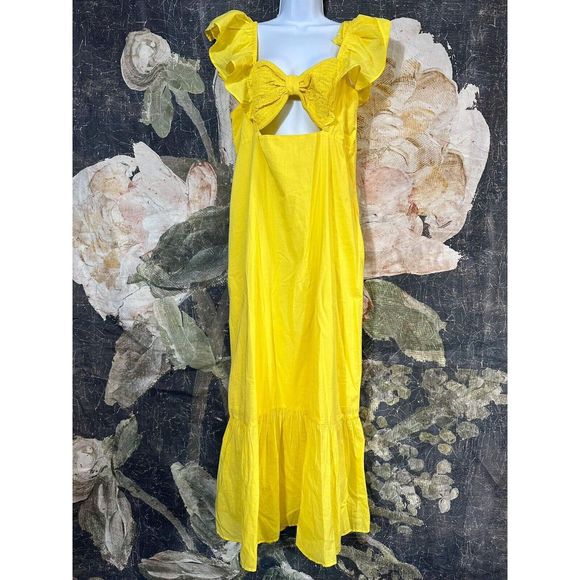 Farm x Anthropologie Ruffle Midi Dress Size XL - Picture 4 of 8